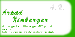 arpad nimberger business card